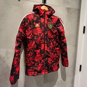 Adidas Red and Black Manchester United Jacket with rare styling